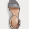 Harmaa naisten Ralph Lauren Hilarie Nahkainen Espadrille Harmaa naisten Ralph Lauren Hilarie Nahkainen Espadrille