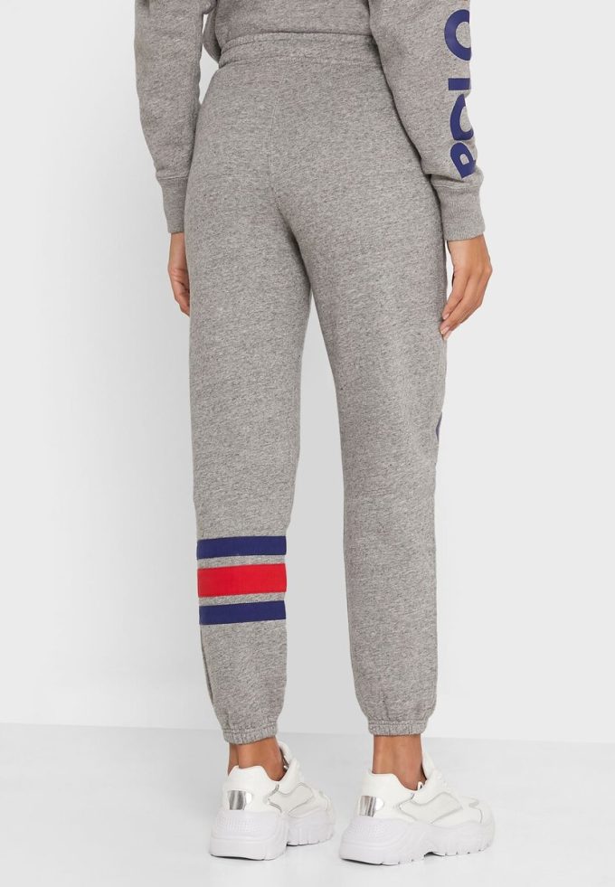 Harmaa naisten Ralph Lauren Logo Joggers collegehousut Harmaa naisten Ralph Lauren Logo Joggers collegehousut