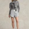 Harmaa naisten Ralph Lauren -logofleece-shortsit
