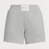 Harmaa naisten Ralph Lauren -logofleece-shortsit
