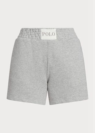 Harmaa naisten Ralph Lauren -logofleece-shortsit Harmaa naisten Ralph Lauren -logofleece-shortsit