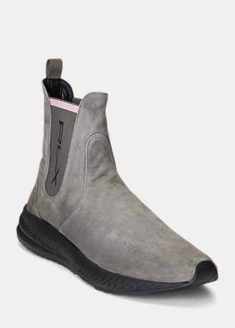 Harmaa naisten Ralph Lauren Slip-On mokkanahkalenkkarit Harmaa naisten Ralph Lauren Slip-On mokkanahkalenkkarit