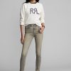 Harmaa naisten Ralph Lauren Stretch High Skinny Distressed -farkut Harmaa naisten Ralph Lauren Stretch High Skinny Distressed -farkut
