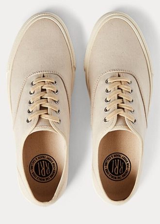 Harmaat naisten Ralph Lauren Canvas -lenkkarit Harmaat naisten Ralph Lauren Canvas -lenkkarit