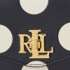 Hienostuneet laivastonsiniset/vaniljaiset naisten Ralph Laurenin polkapisteiset pienet tayler-laukut