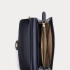 Hienostuneet Navy naisten Ralph Lauren kohokuvioidut nahkaiset keskikokoiset Adair Crossbody laukut