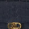 Hienostuneet Navy naisten Ralph Lauren kohokuvioidut nahkaiset keskikokoiset Adair Crossbody laukut