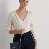 Hienostuneet Navy naisten Ralph Lauren kohokuvioidut nahkaiset keskikokoiset Adair Crossbody laukut