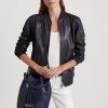 Hienostunut laivastonsininen naisten Ralph Lauren -nahkainen iso Andie-käsilaukku