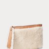 Honey/Cream naisten Ralph Lauren Shearling Envelope käsilaukku