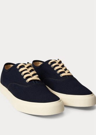 Indigo Miesten Ralph Lauren Indigo Canvas -lenkkarit Indigo Miesten Ralph Lauren Indigo Canvas -lenkkarit
