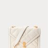 Ivory naisten Ralph Lauren Polo ID tikattu nahka kirjekuori Crossbody laukut Ivory naisten Ralph Lauren Polo ID tikattu nahka kirjekuori Crossbody laukut