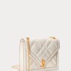 Ivory naisten Ralph Lauren Polo ID tikattu nahka kirjekuori Crossbody laukut Ivory naisten Ralph Lauren Polo ID tikattu nahka kirjekuori Crossbody laukut