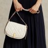 Ivory naisten Ralph Lauren Polo ID tikatut nahkaiset satulalaukut