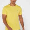 Keltainen miesten Ralph Lauren Chest Logo Crew Neck T-paidat