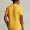 Keltainen miesten Ralph Lauren Classic Fit Crest mesh poolopaidat Keltainen miesten Ralph Lauren Classic Fit Crest mesh poolopaidat