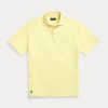 Keltainen miesten Ralph Lauren Classic Fit puuvilla-pellava poolopaidat Keltainen miesten Ralph Lauren Classic Fit puuvilla-pellava poolopaidat
