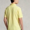 Keltainen miesten Ralph Lauren Classic Fit puuvilla-pellava poolopaidat Keltainen miesten Ralph Lauren Classic Fit puuvilla-pellava poolopaidat