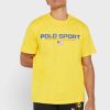 Keltainen miesten Ralph Lauren Logo Crew Neck T-paidat