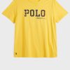 Keltainen miesten Ralph Lauren Logo Crew Neck T-paidat