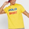 Keltainen miesten Ralph Lauren Logo Crew Neck T-paidat