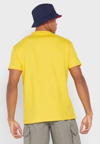 Keltainen miesten Ralph Lauren Logo Crew Neck T-paidat