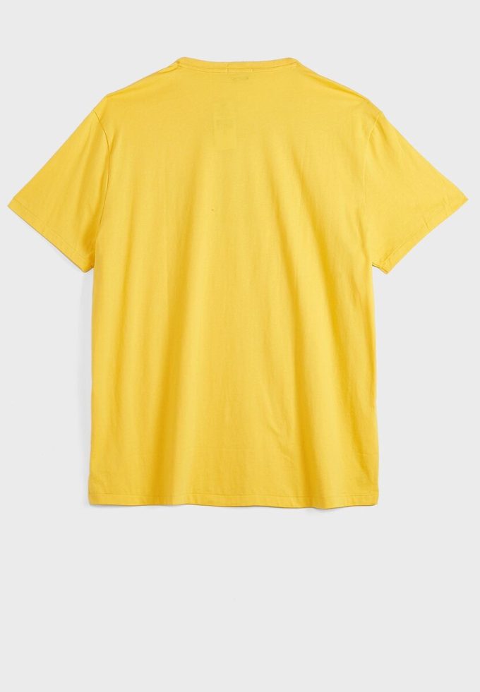 Keltainen miesten Ralph Lauren Logo Crew Neck T-paidat