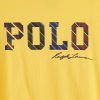 Keltainen miesten Ralph Lauren Logo Crew Neck T-paidat