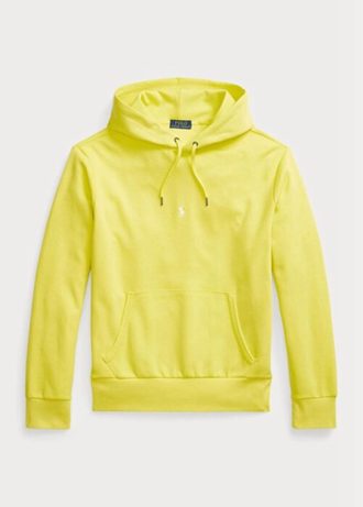 Keltainen miesten Ralph Lauren tuplaneulottu huppari