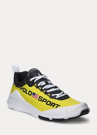 Keltainen/musta naisten Ralph Lauren Polo Sport Tech Racer -lenkkarit Keltainen/musta naisten Ralph Lauren Polo Sport Tech Racer -lenkkarit