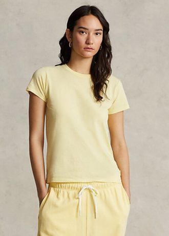 Keltainen Naisten Ralph Lauren Organic Cotton Crewneck T-paidat Keltainen Naisten Ralph Lauren Organic Cotton Crewneck T-paidat