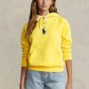 Keltainen naisten Ralph Lauren Shrunken Fit Big Pony Fleece -huppari Keltainen naisten Ralph Lauren Shrunken Fit Big Pony Fleece -huppari