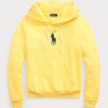 Keltainen naisten Ralph Lauren Shrunken Fit Big Pony Fleece -huppari Keltainen naisten Ralph Lauren Shrunken Fit Big Pony Fleece -huppari