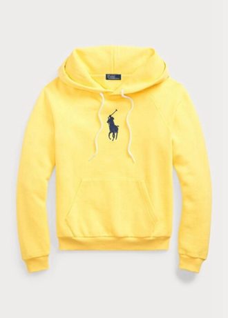 Keltainen naisten Ralph Lauren Shrunken Fit Big Pony Fleece -huppari Keltainen naisten Ralph Lauren Shrunken Fit Big Pony Fleece -huppari