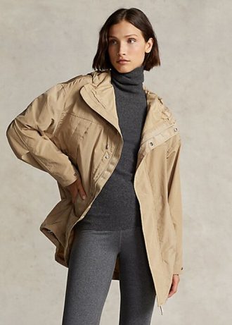 Keltainen naisten Ralph Lauren vettä hylkivä Ripstop tuulitakki Keltainen naisten Ralph Lauren vettä hylkivä Ripstop tuulitakki