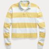 Keltainen/valkoinen naisten Ralph Lauren Striped Cropped Jersey Rugby poolopaidat