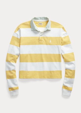 Keltainen/valkoinen naisten Ralph Lauren Striped Cropped Jersey Rugby poolopaidat Keltainen/valkoinen naisten Ralph Lauren Striped Cropped Jersey Rugby poolopaidat