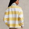 Keltainen/valkoinen naisten Ralph Lauren Striped Cropped Jersey Rugby poolopaidat