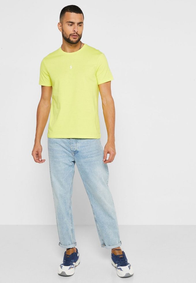 Keltaiset Miesten Ralph Lauren Essential Crew Neck T-paidat Keltaiset Miesten Ralph Lauren Essential Crew Neck T-paidat