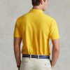 Keltaiset miesten Ralph Lauren mukautetut Slim Fit mesh poolopaidat Keltaiset miesten Ralph Lauren mukautetut Slim Fit mesh poolopaidat
