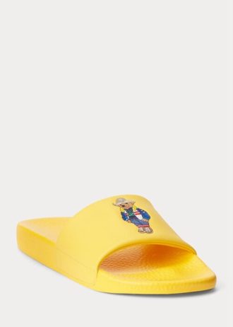 Keltaiset miesten Ralph Lauren Polo Bear -tossut