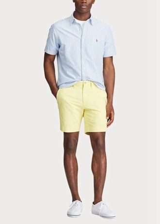 Keltaiset miesten Ralph Lauren Stretch Straight Fit chino shortsit