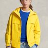 Keltaiset miesten Ralph Lauren vettä hylkivät hupulliset takit