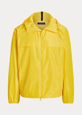 Keltaiset miesten Ralph Lauren vettä hylkivät hupulliset takit