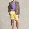 Keltaiset miesten Ralph Laurenin räätälöidyt joustavat Twill-shortsit