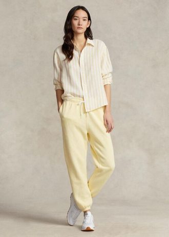 Keltaiset naisten Ralph Lauren Fleece -urheiluhousut