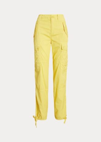Keltaiset naisten Ralph Lauren höyhenpainoiset Twill Cargo -nilkkahousut