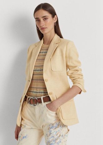 Keltaiset naisten Ralph Lauren kalanruoto-pellavableiserit Keltaiset naisten Ralph Lauren kalanruoto-pellavableiserit