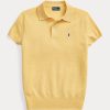 Keltaiset naisten Ralph Lauren Slim Fit Cashmere poolopaidat