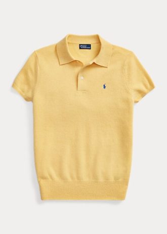 Keltaiset naisten Ralph Lauren Slim Fit Cashmere poolopaidat Keltaiset naisten Ralph Lauren Slim Fit Cashmere poolopaidat
